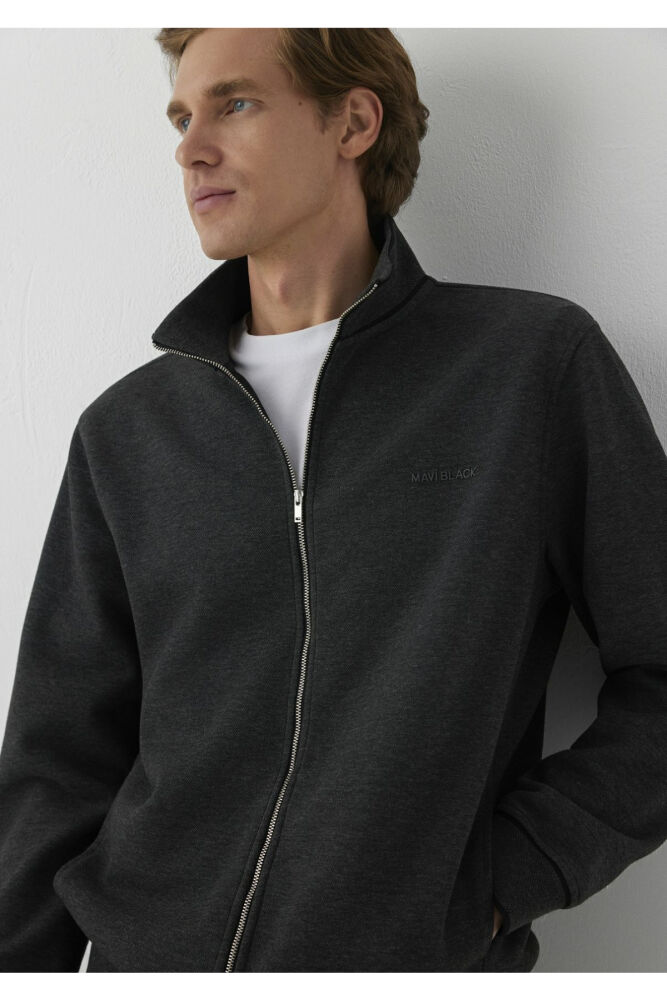 Mavi Gri Regular Fit Fermuarlı Erkek Sweatshirt 0S20121-80024