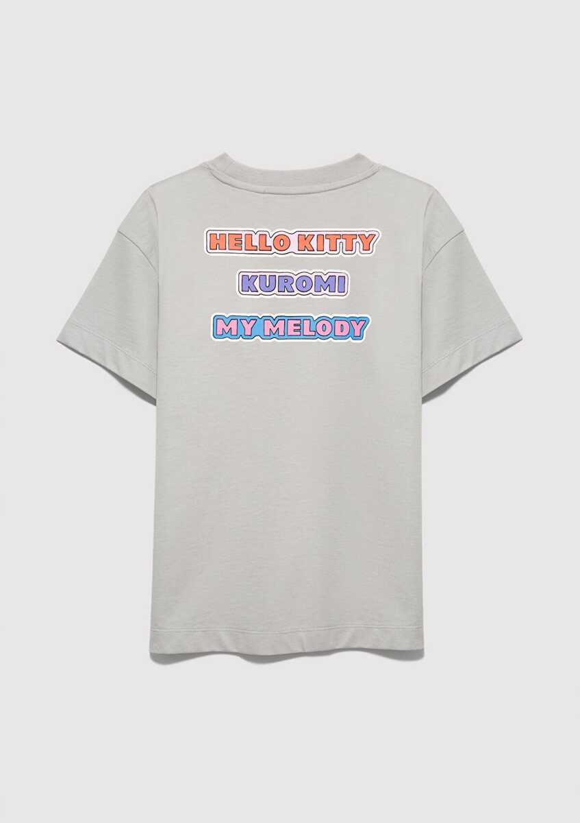 Mavi Hello Kitty Baskılı Gri Loose Fit Çocuk Tişört 7610423-70075 - 3