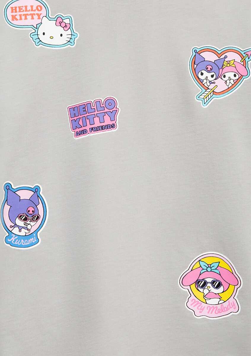 Mavi Hello Kitty Baskılı Gri Loose Fit Çocuk Tişört 7610423-70075 - 4