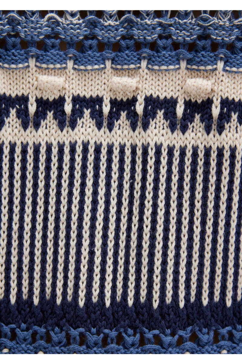 Mavi Jakarlı Oversize Kadın Kazak 1710155-70737 - 7