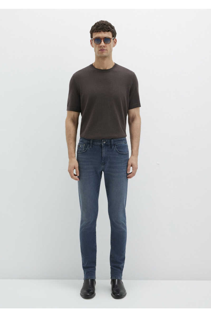 Mavi James Mavi Black Puslu Mürekkep Mavi Skinny Normal Bel Dar Paça Erkek Jean Pantolon 0042490667 - 3