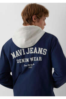 Mavi Jeans Baskılı Kapüşonlu Loose Fit Erkek Ceket 0110623-70497