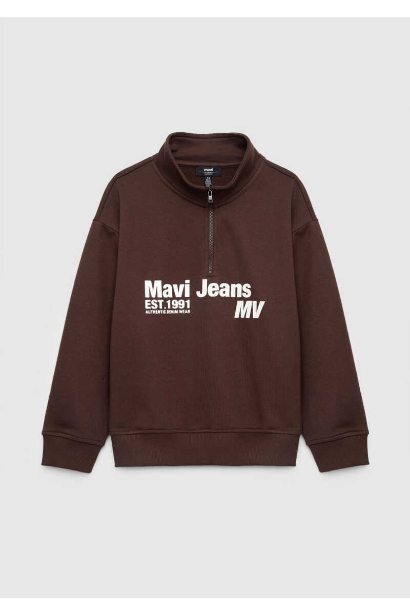 Mavi Jeans Baskılı Logo Yarım Fermuarlı Çocuk Sweat 6S10142-88067 - 2