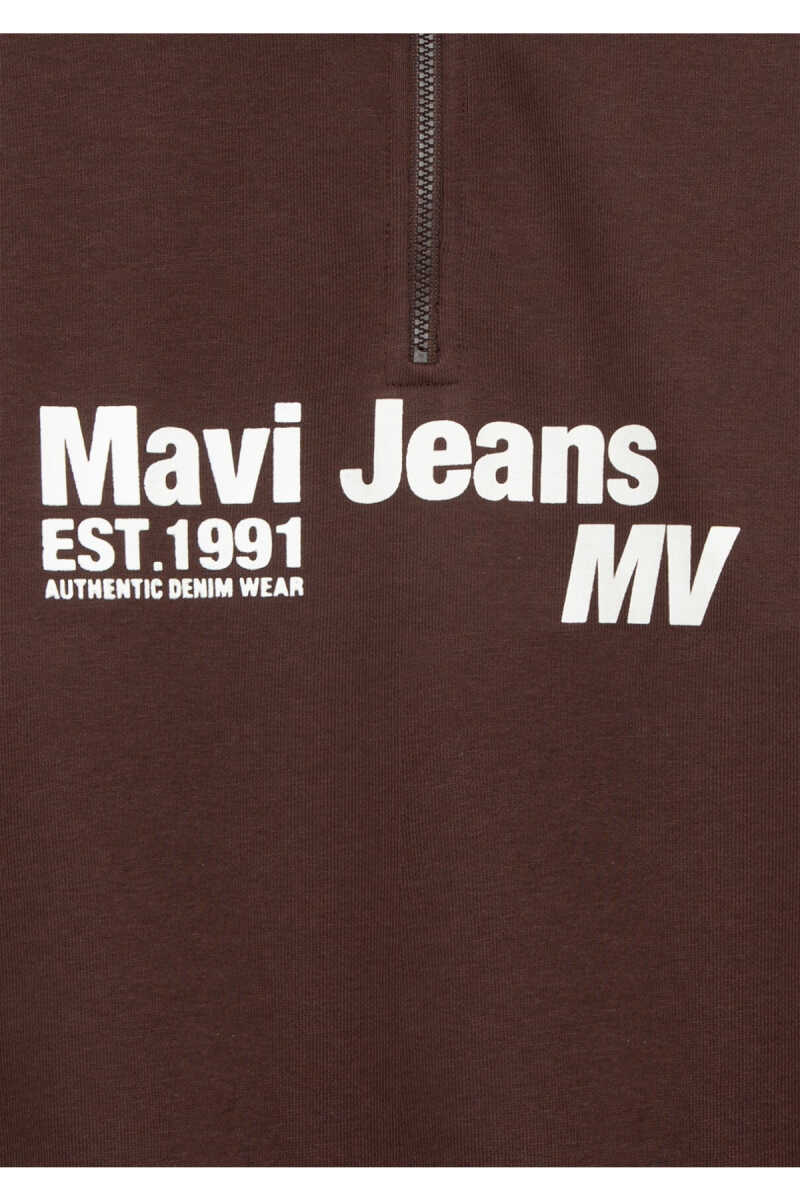 Mavi Jeans Baskılı Logo Yarım Fermuarlı Çocuk Sweat 6S10142-88067 - 5