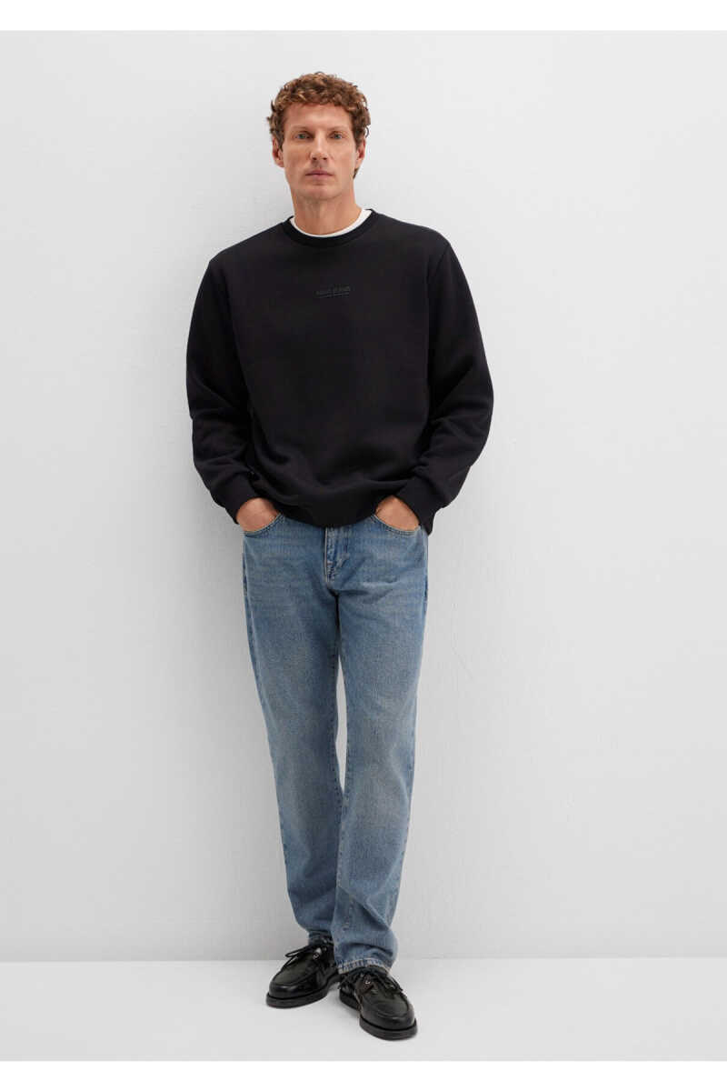 Mavi Jeans Detaylı Siyah Loose Fit Erkek Sweatshirt 0S10586-900 - 2