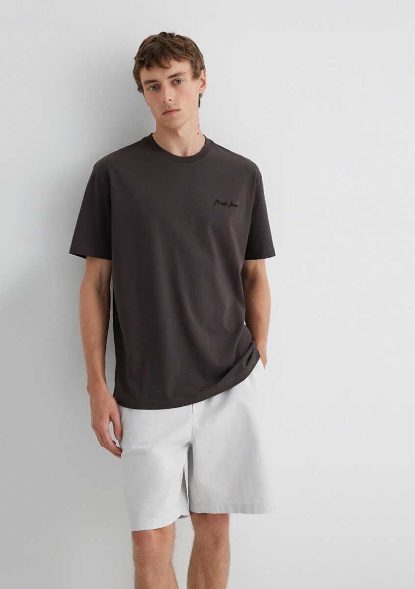 Mavi Jeans Nakışlı Kahverengi Basic Loose Fit Erkek Tişört0612733-70219 - 2