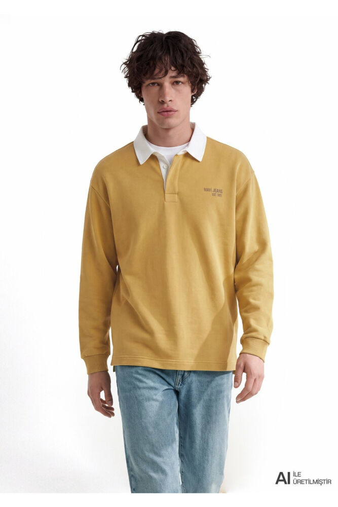 Mavi Jeans Sarı Loose Fit Erkek Polo Sweatshirt 0S20014-70274