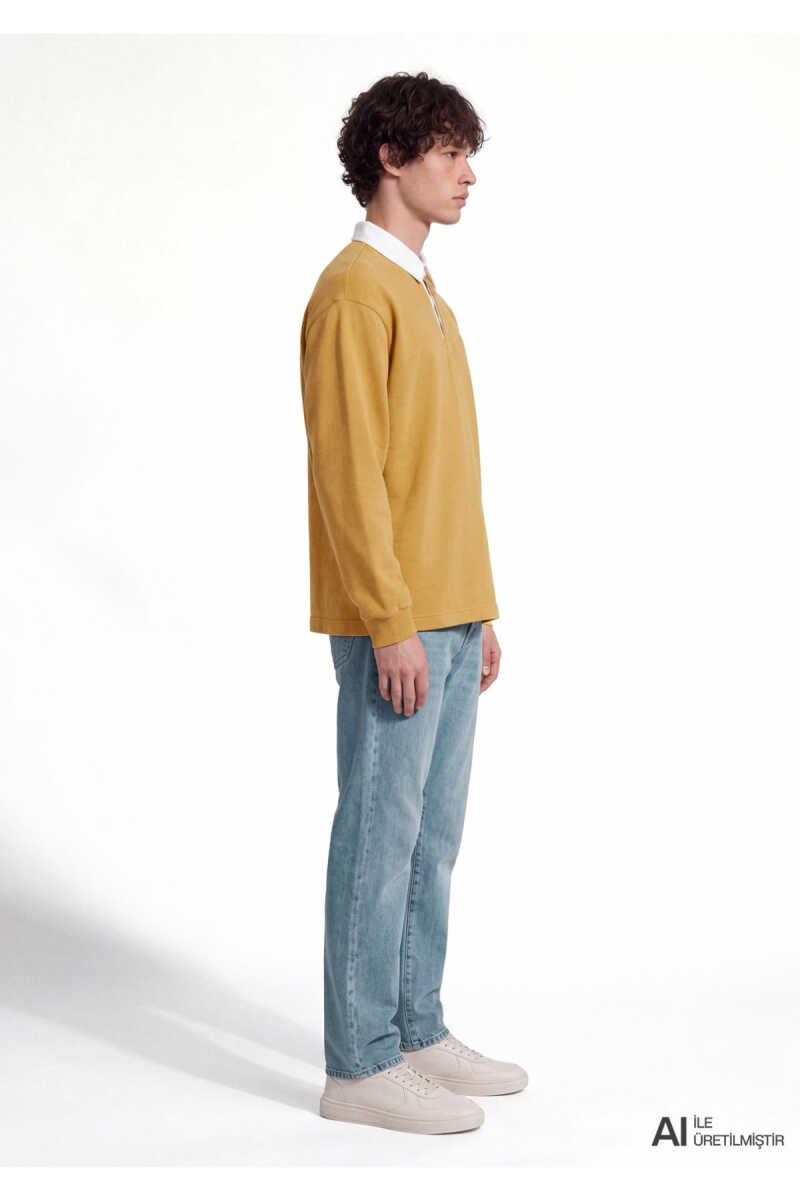 Mavi Jeans Sarı Loose Fit Erkek Polo Sweatshirt 0S20014-70274 - 3