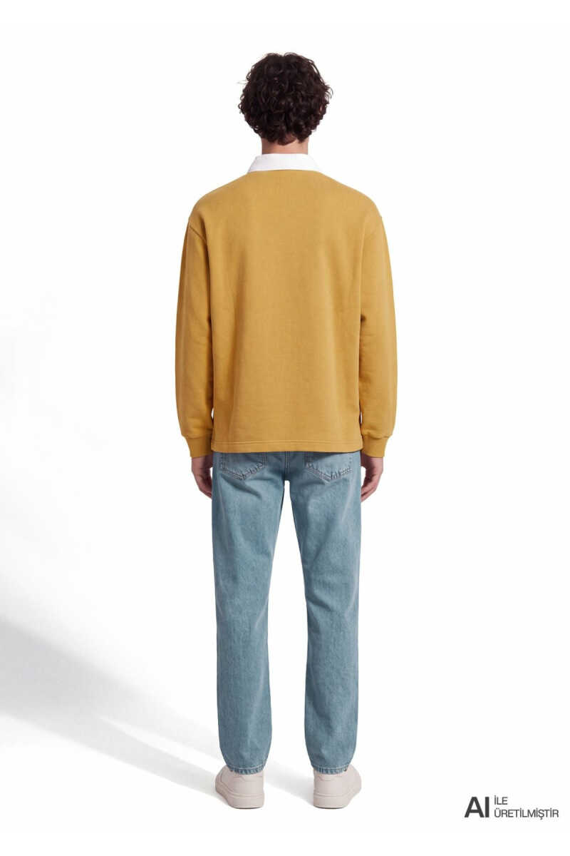 Mavi Jeans Sarı Loose Fit Erkek Polo Sweatshirt 0S20014-70274 - 4