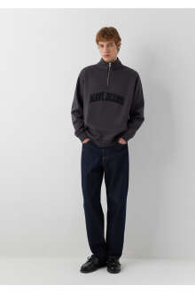Mavi Jeans Yarı Fermuarlı Antrasit Loose Fit Erkek Sweatshirt 0S20113-91405