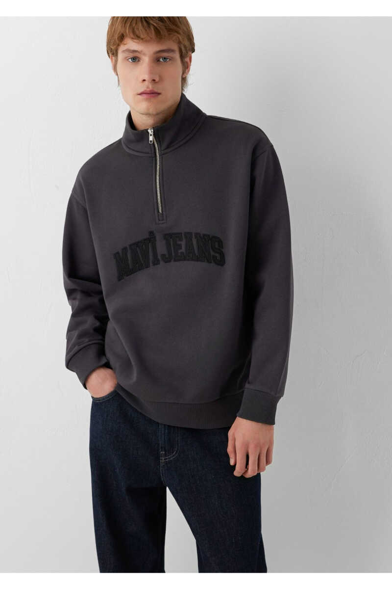 Mavi Jeans Yarı Fermuarlı Antrasit Loose Fit Erkek Sweatshirt 0S20113-91405 - 2