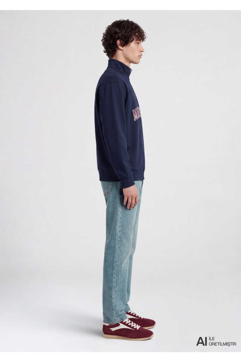 Mavi Jeans Yarı Fermuarlı Lacivert Loose Fit Erkek Sweatshirt 0S20113-86415 - 3