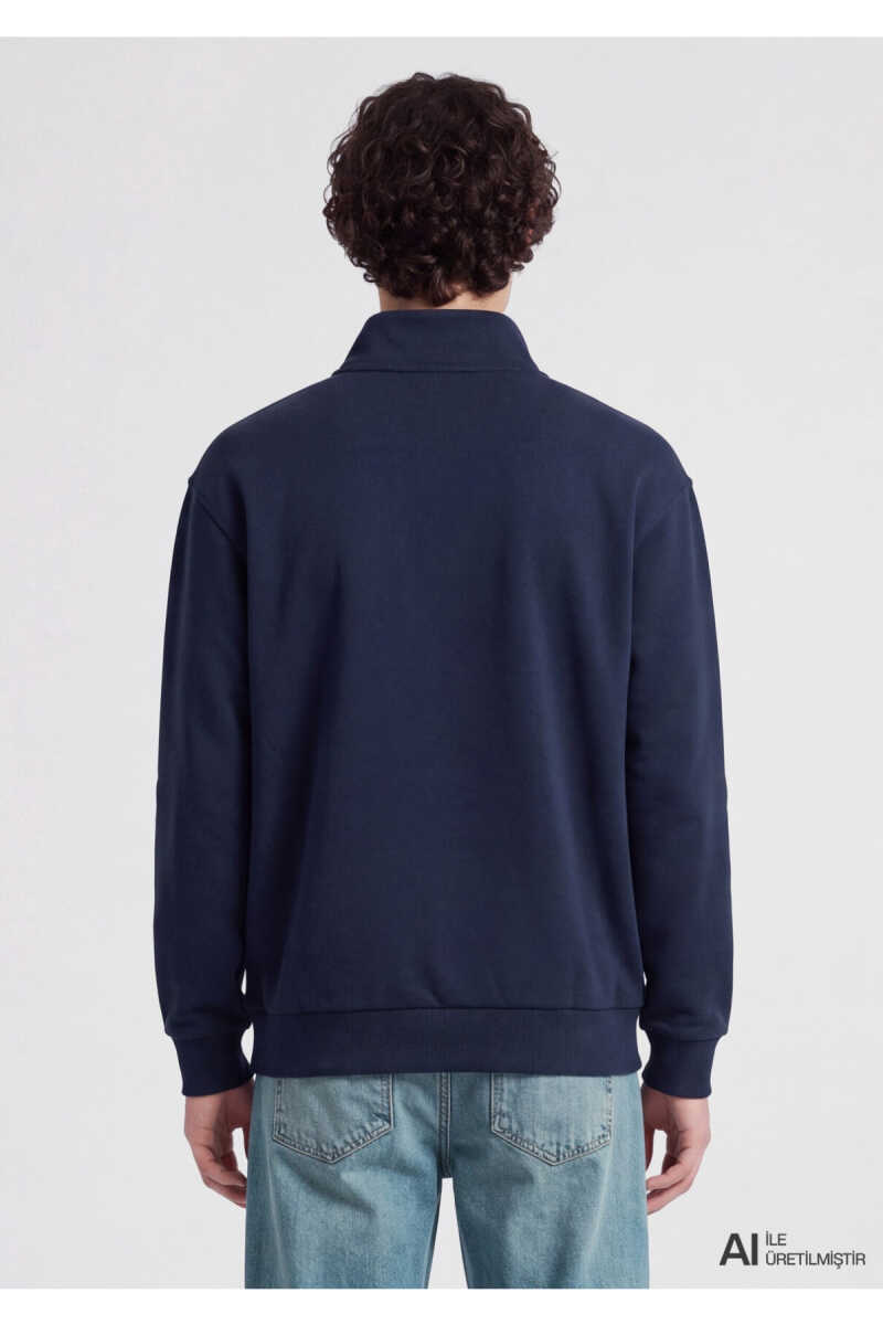 Mavi Jeans Yarı Fermuarlı Lacivert Loose Fit Erkek Sweatshirt 0S20113-86415 - 4