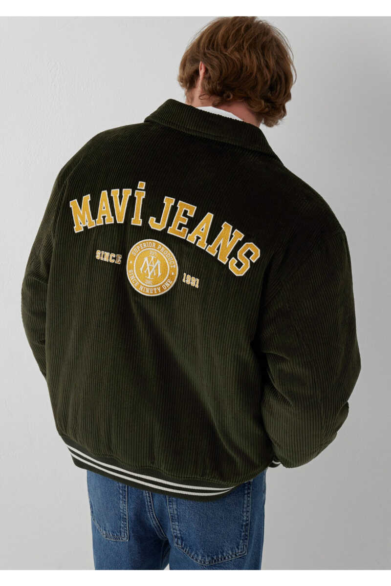 Mavi Jeans Yeşil Kadife Kolej Loose Fit Erkek Ceket 0110957-71602 - 3