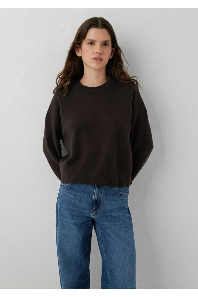 Mavi Kahverengi Basic Loose Fit Kadın Kazak 1710933-88615 - 1