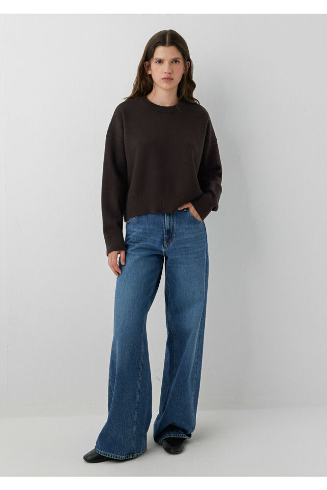 Mavi Kahverengi Basic Loose Fit Kadın Kazak 1710933-88615 (1)
