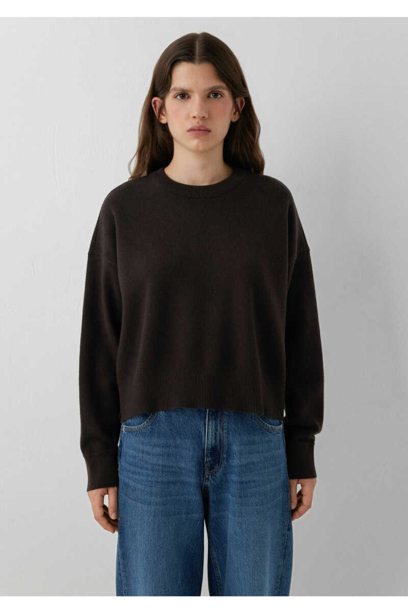 Mavi Kahverengi Basic Loose Fit Kadın Kazak 1710933-88615 - 3