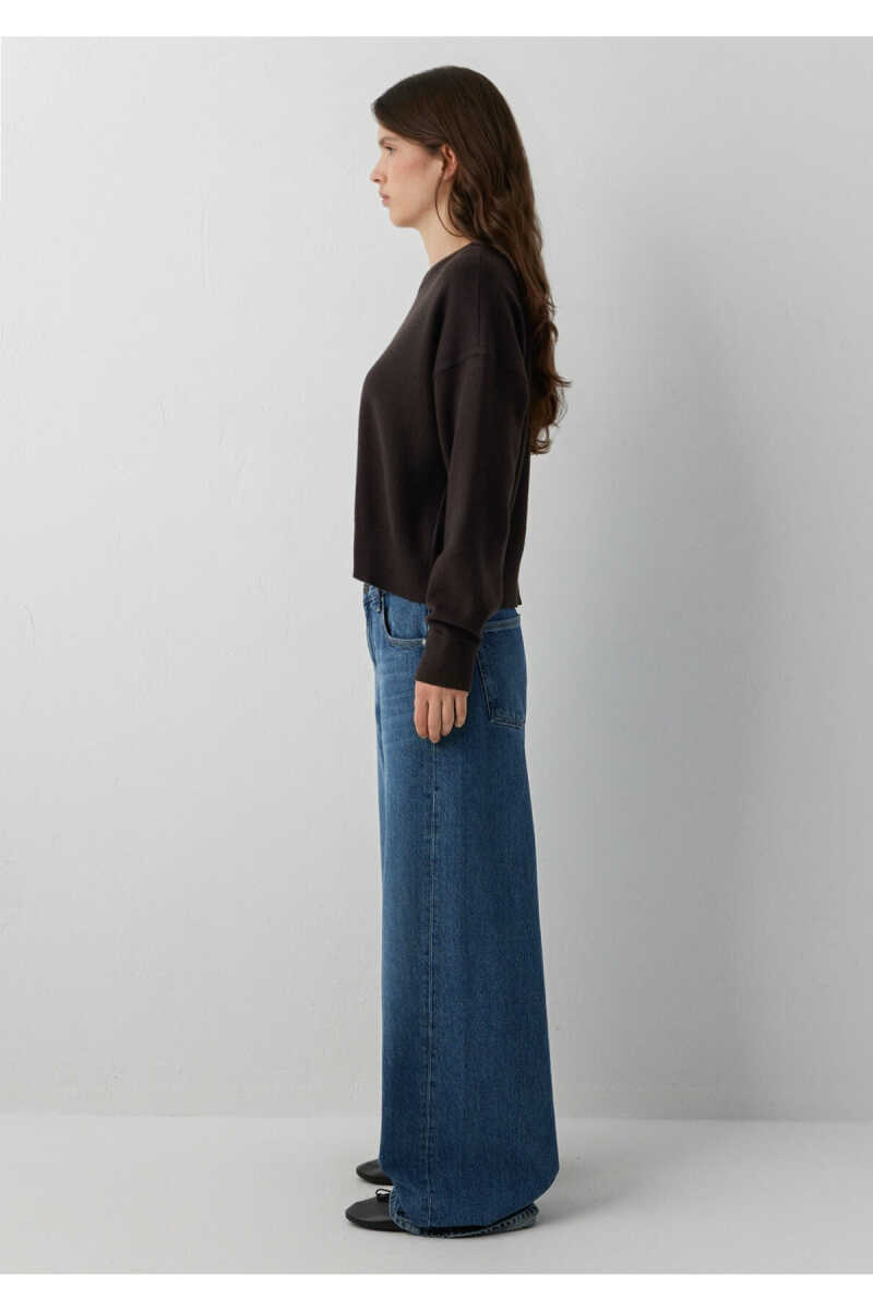 Mavi Kahverengi Basic Loose Fit Kadın Kazak 1710933-88615 - 4