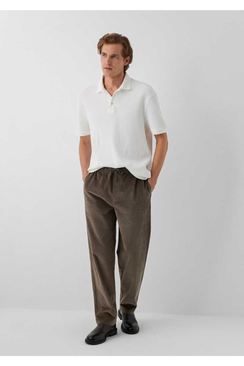 Mavi Kahverengi Kadife Regular Fit Erkek Jogger Pantolon 0010619-70376 - 1