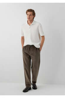 Mavi Kahverengi Kadife Regular Fit Erkek Jogger Pantolon 0010619-70376