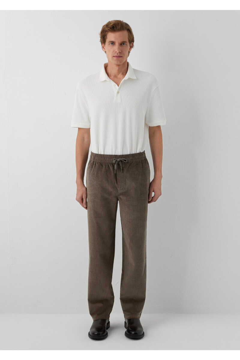 Mavi Kahverengi Kadife Regular Fit Erkek Jogger Pantolon 0010619-70376 - 3
