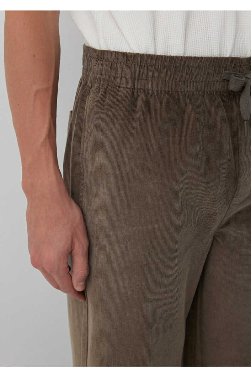 Mavi Kahverengi Kadife Regular Fit Erkek Jogger Pantolon 0010619-70376 - 6