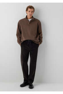 Mavi Kahverengi Kadife Regular Fit Erkek Jogger Pantolon 0010619-90892