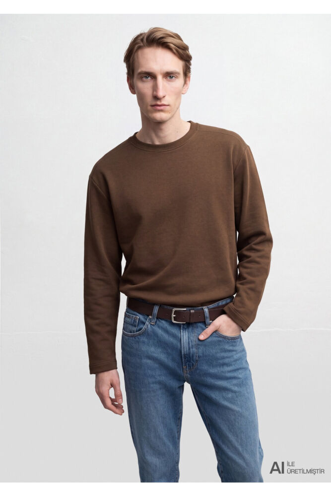 Mavi Kahverengi Loose Fit Erkek Sweatshirt 0S20172-70239