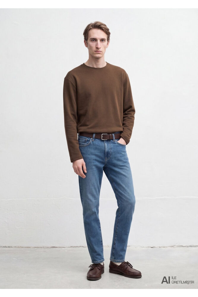 Mavi Kahverengi Loose Fit Erkek Sweatshirt 0S20172-70239 (1)