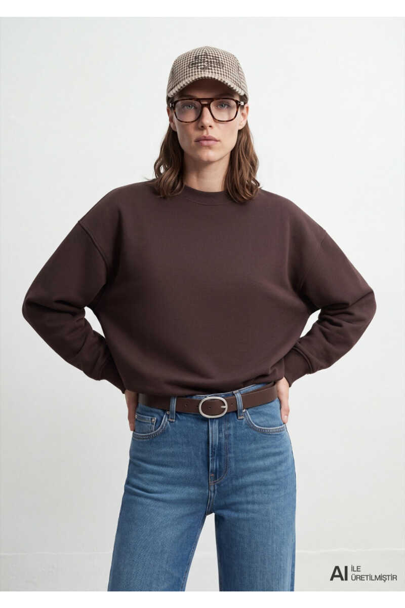 Mavi Kahverengi Loose Fit Kadın Sweatshirt 1S10576-70240 - 1