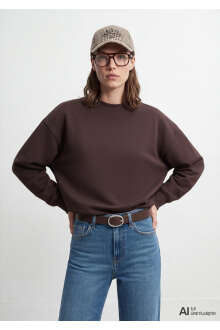 Mavi Kahverengi Loose Fit Kadın Sweatshirt 1S10576-70240