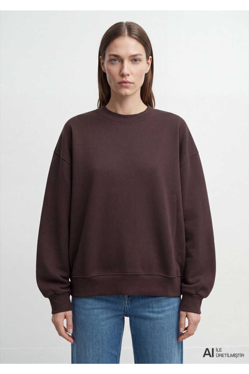 Mavi Kahverengi Loose Fit Kadın Sweatshirt 1S10576-70240 - 3