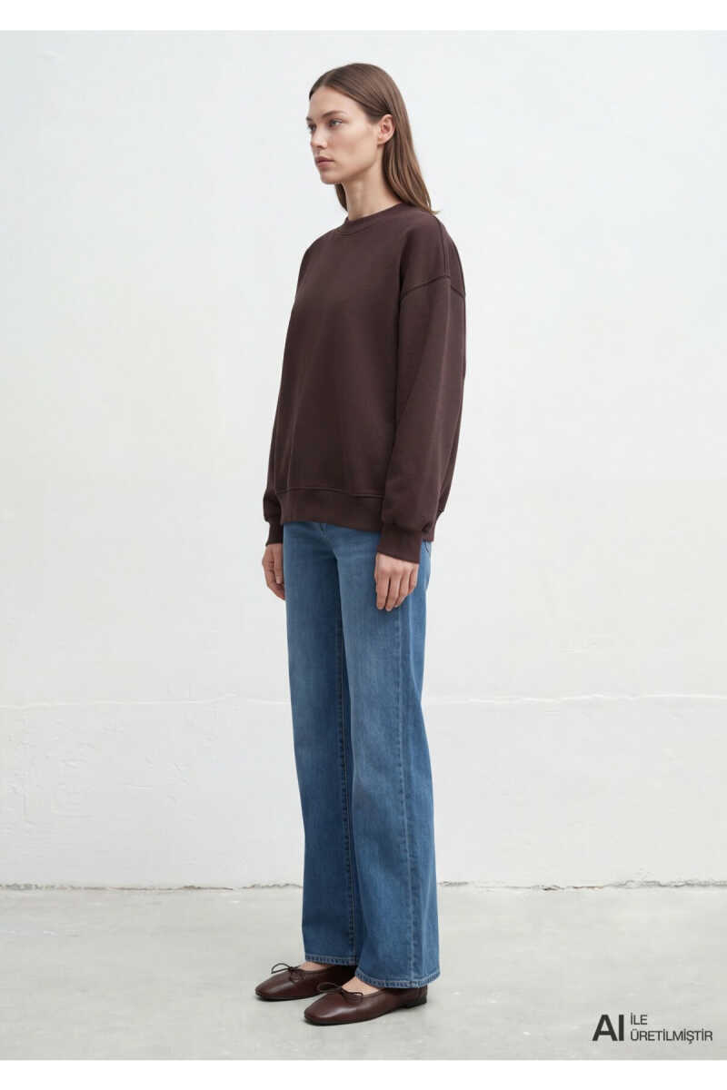 Mavi Kahverengi Loose Fit Kadın Sweatshirt 1S10576-70240 - 4