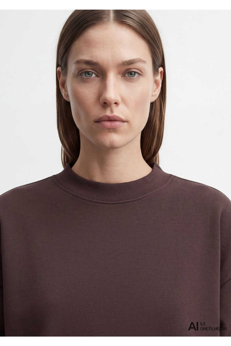 Mavi Kahverengi Loose Fit Kadın Sweatshirt 1S10576-70240 - 6