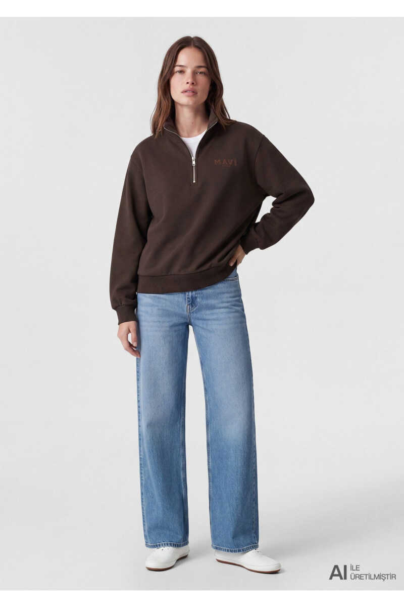 Mavi Kahverengi Loose Fit Kadın Sweatshirt 1S10586-70240 - 1
