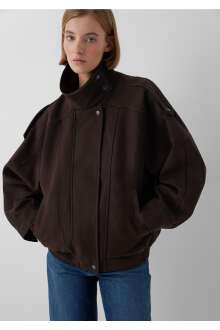 Mavi Kahverengi Suni Deri Loose Fit Kadın Ceket 1110904-70221