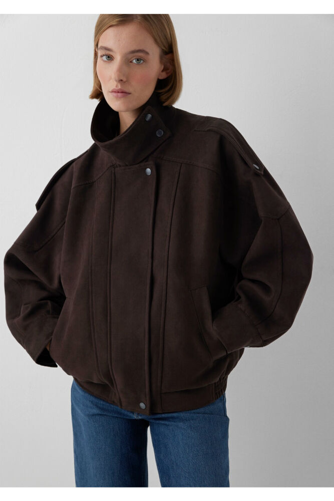 Mavi Kahverengi Suni Deri Loose Fit Kadın Ceket 1110904-70221