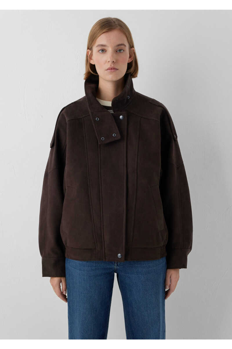 Mavi Kahverengi Suni Deri Loose Fit Kadın Ceket 1110904-70221 - 3