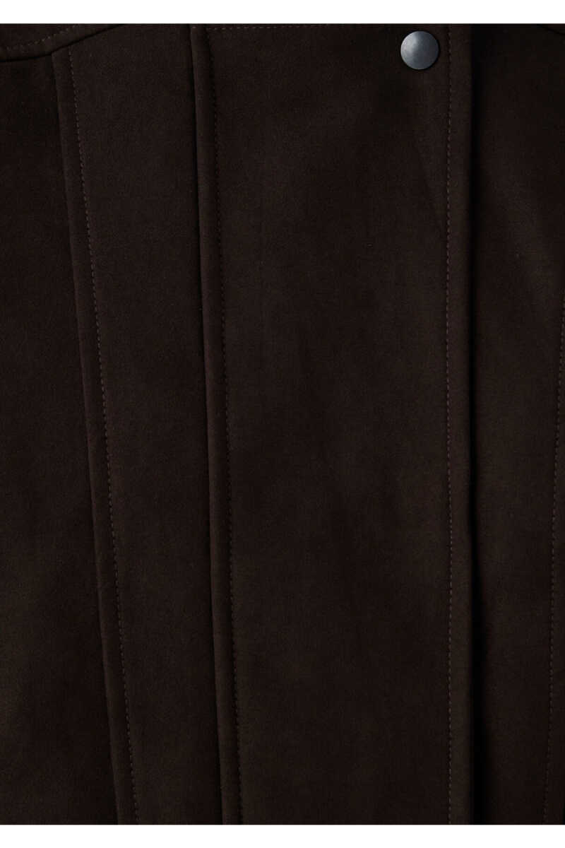 Mavi Kahverengi Suni Deri Loose Fit Kadın Ceket 1110904-70221 - 8