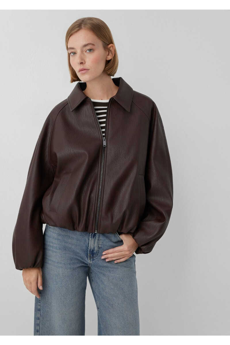 Mavi Kahverengi Suni Deri Oversize Kadın Ceket 1110906-70236 - 3