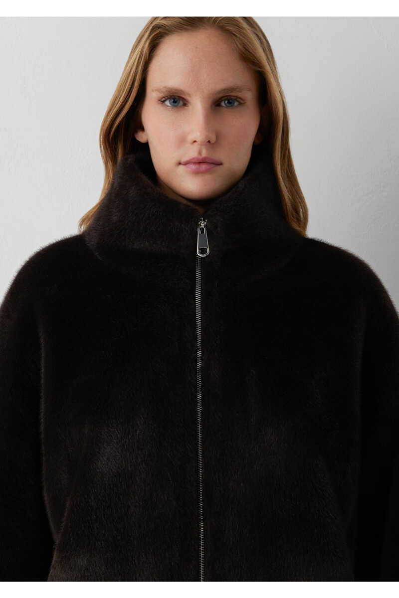 Mavi Kahverengi Suni Kürk Oversize Kadın Ceket 1110597-70219 - 7