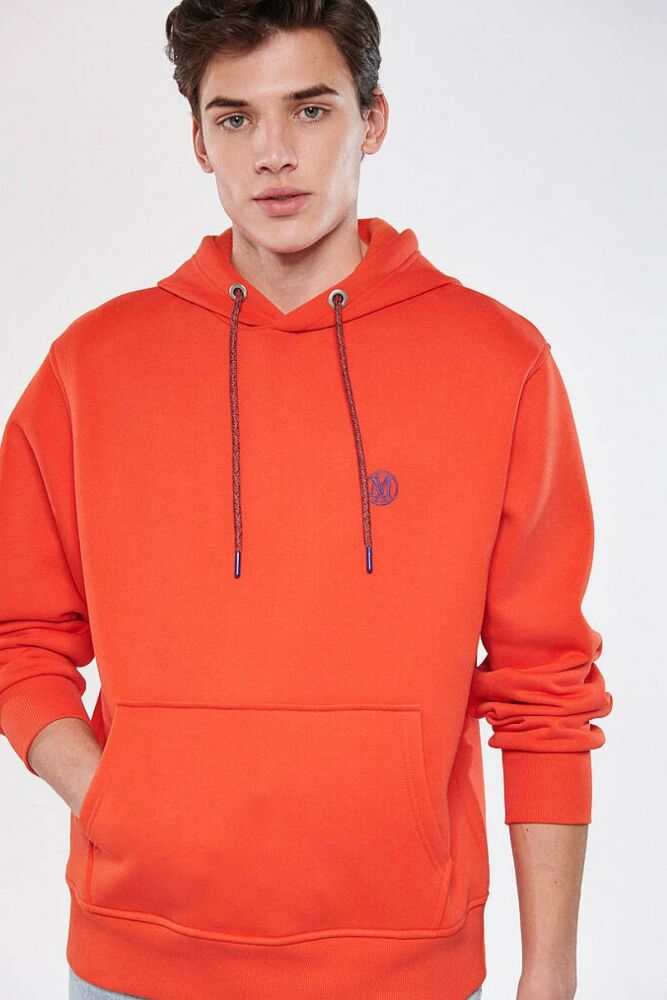 Mavi Kapişonlu Canlı Kırmızı Erkek Sweat 065809-70481