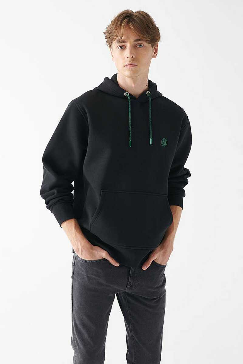 Mavi Kapişonlu Siyah Erkek Sweat 065809-900 - 1