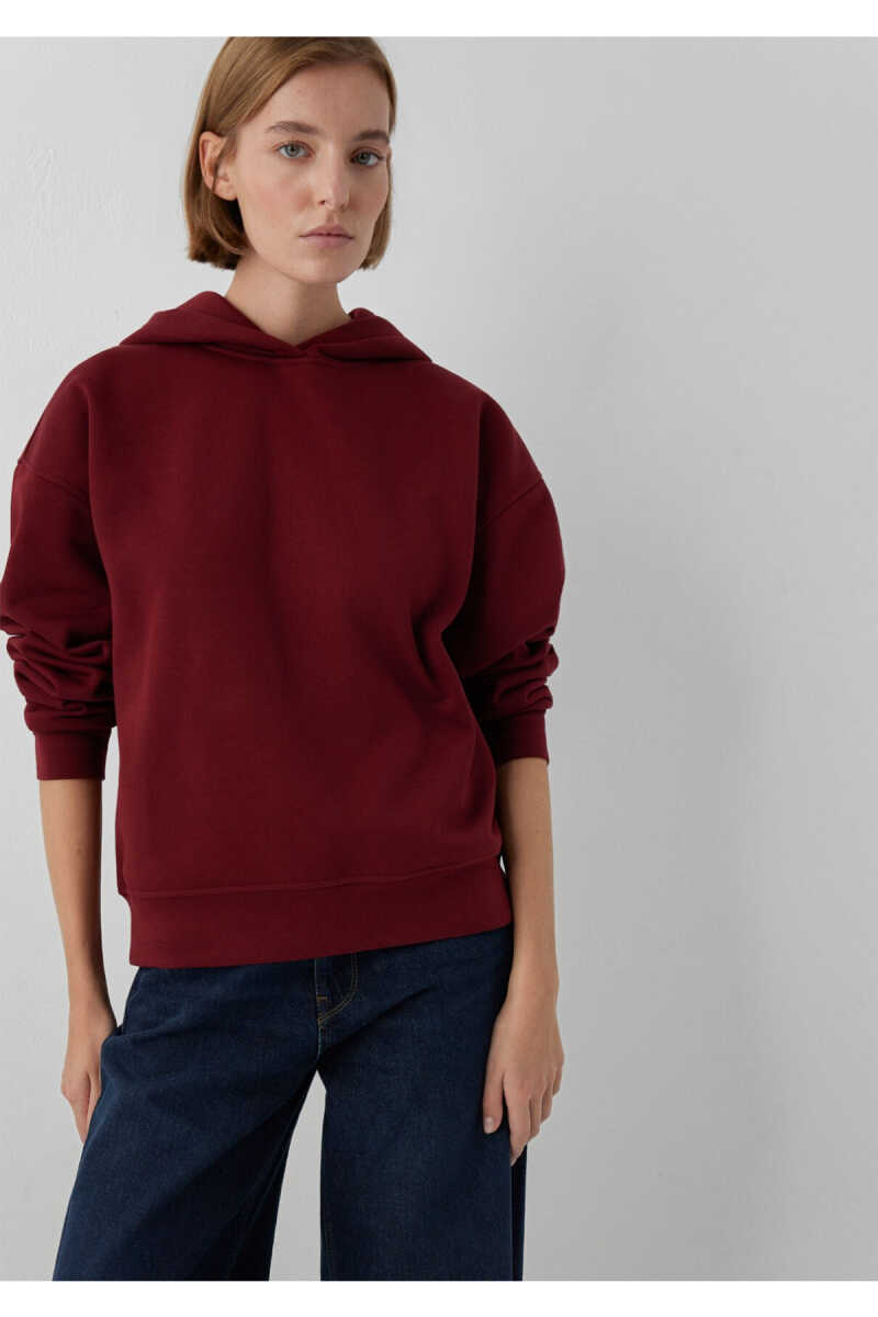 Mavi Kapüşonlu Bordo Basic Loose Fit Kadın Sweatshirt 1S10575-85347 - 1