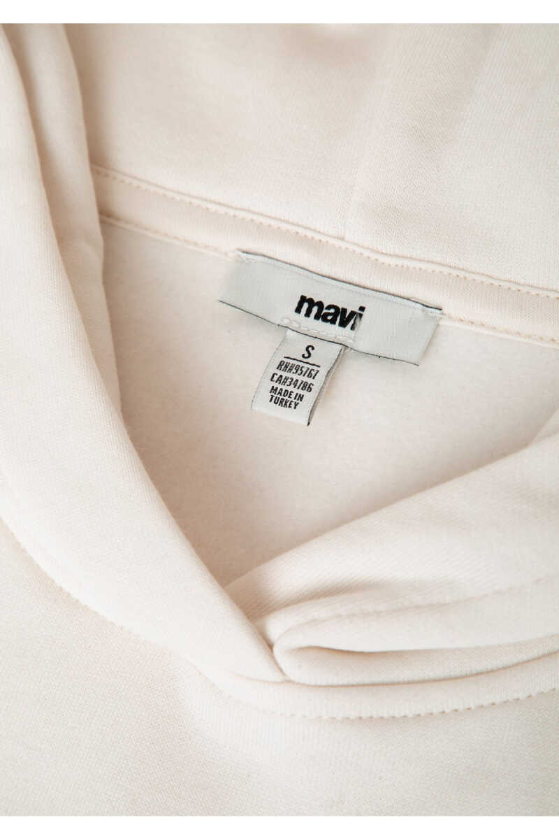 Mavi Kapüşonlu Ekru Basic Loose Fit Kadın Sweatshirt1S10575-83043 - 8
