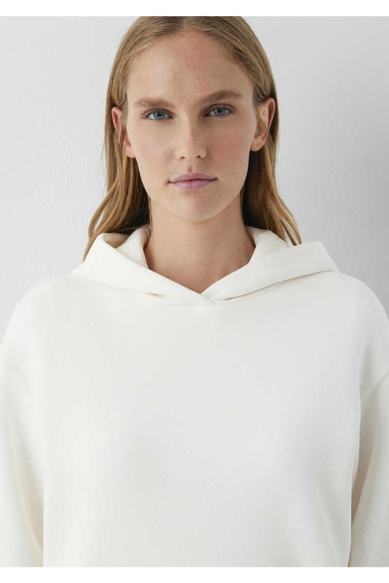 Mavi Kapüşonlu Ekru Regular Fit Kadın Sweatshirt 167299-80194 - 6