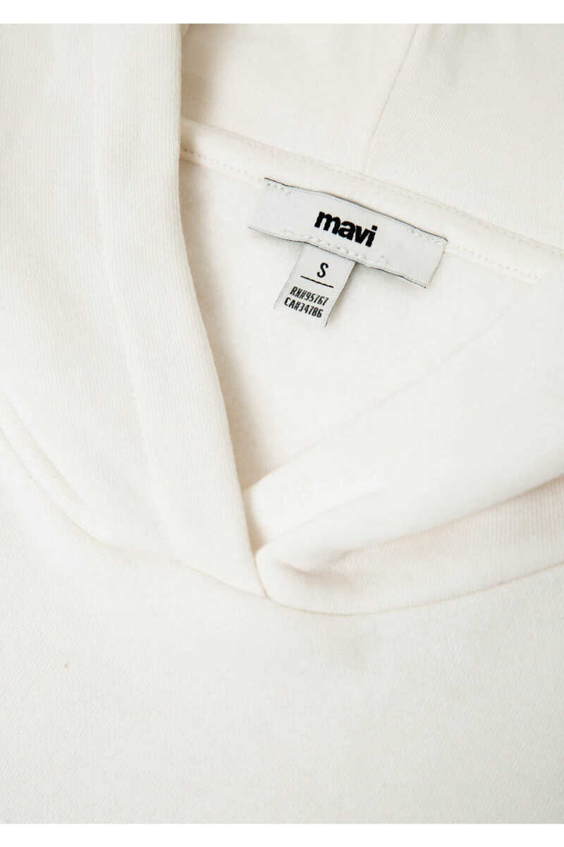 Mavi Kapüşonlu Ekru Regular Fit Kadın Sweatshirt 167299-80194 - 7