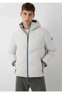 Mavi Kapüşonlu Gri Regular Fit Erkek Ceket 0110360-70080