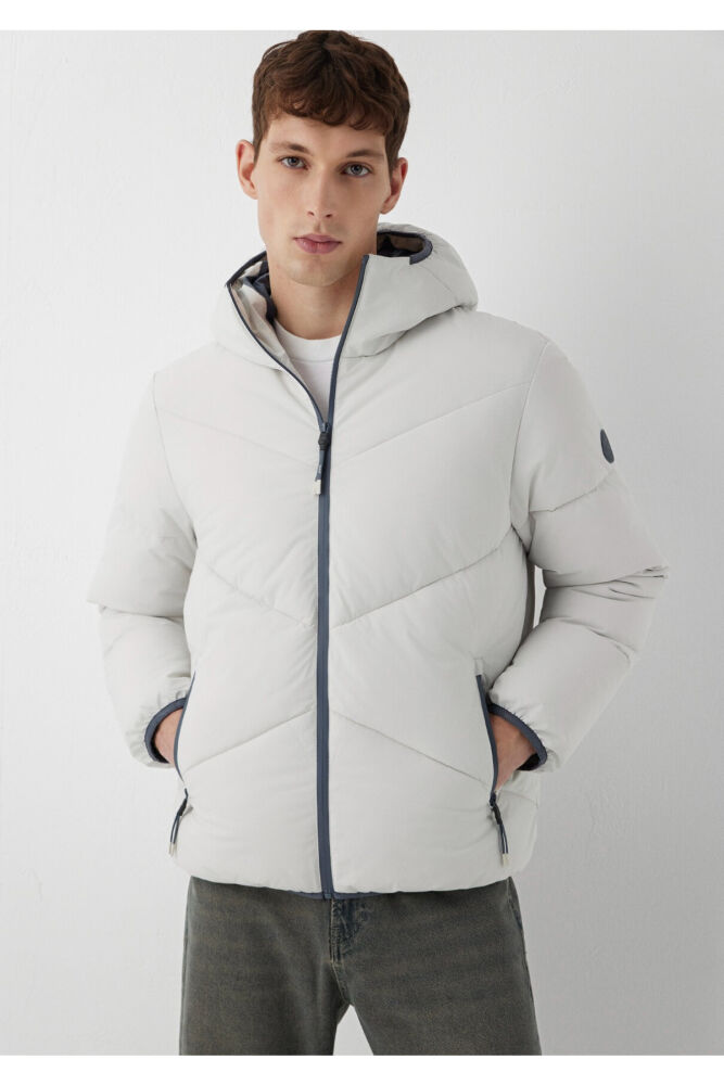 Mavi Kapüşonlu Gri Regular Fit Erkek Ceket 0110360-70080