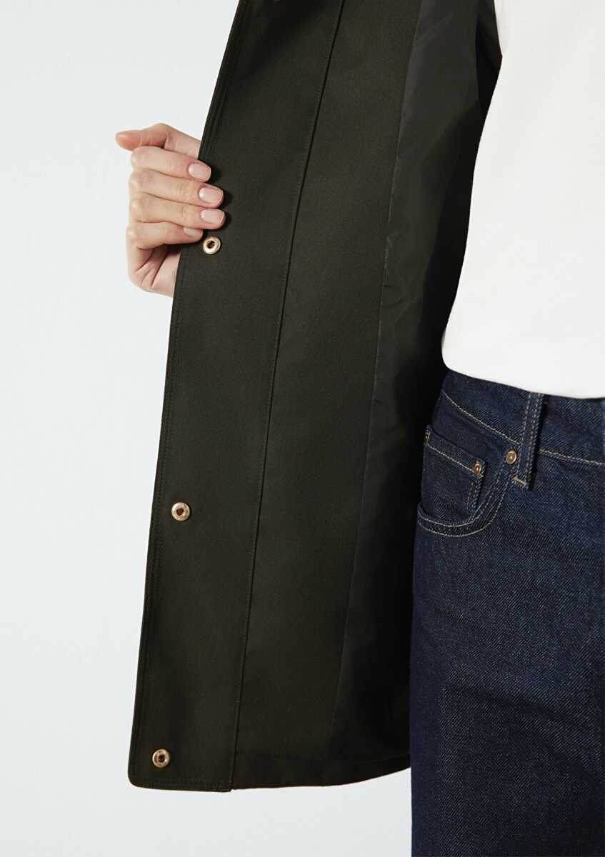 Mavi Kapüşonlu Haki Loose Fit Kadın Ceket 1110014-90707 - 8